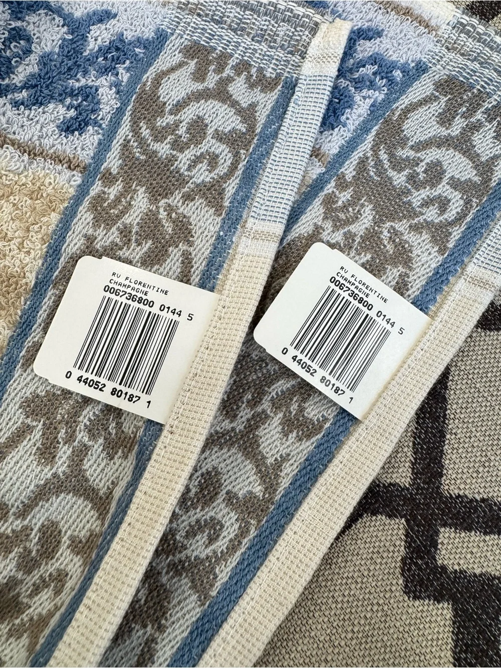 NWT Royal Velvet Fieldcrest RU Florentine Champagne Bath Towels Set of 2 USA